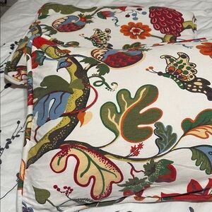Pottery Barn Serafina Floral Tropical Decorative Pillow Shams Linen Cotton